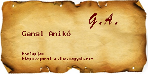 Gansl Anikó névjegykártya